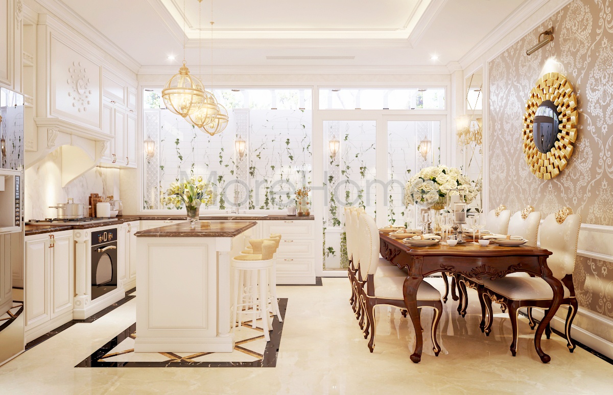  Thi công đá nhân tạo tại biệt tự tân cổ điển Tân Bình