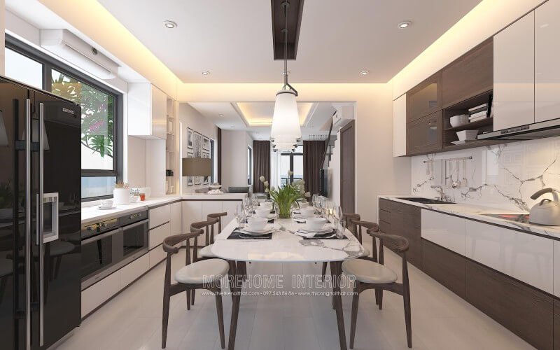 Mẫu tủ bếp biệt thự hiện đại đẹp và đẳng cấp nhất hiện nay Tủ bếp gỗ, tủ bếp gỗ tự nhiên, tủ bếp tân cổ điển