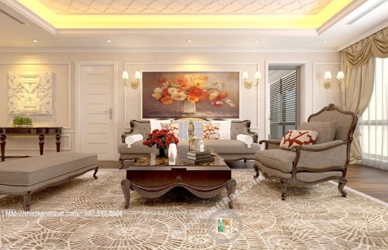 Thiết kế nội thất chung cư Thăng Long Number One sang trọng với sự kết hợp hoàn hảo giữa 2 phong cách hiện đại và tân cổ điển không hề làm mất đi vẻ đẹp và sự rộng rãi của ngôi nhà mà càng khiến không gian thêm sáng đẹp, thoáng đãng