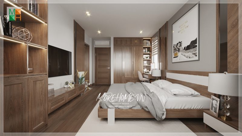 Một không gian phòng ngủ với đầy đủ tiện nghi góp phần khẳng định được vị thế cũng như phong cách riêng của gia chủ.