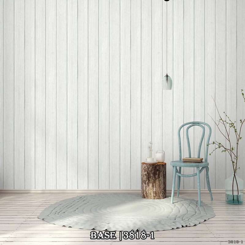 Giấy dán tường giả gỗ màu trắng mang đến sự mộc mạc giản dị cho không gian của bạn.