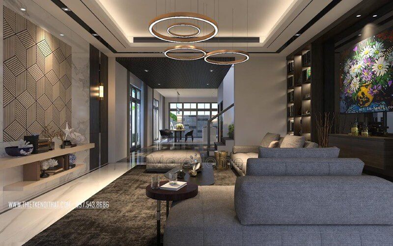 Sắp xếp nội thất phòng khách liền phòng ăn hiện đại, đẹp cho nhà phố, biệt thự.