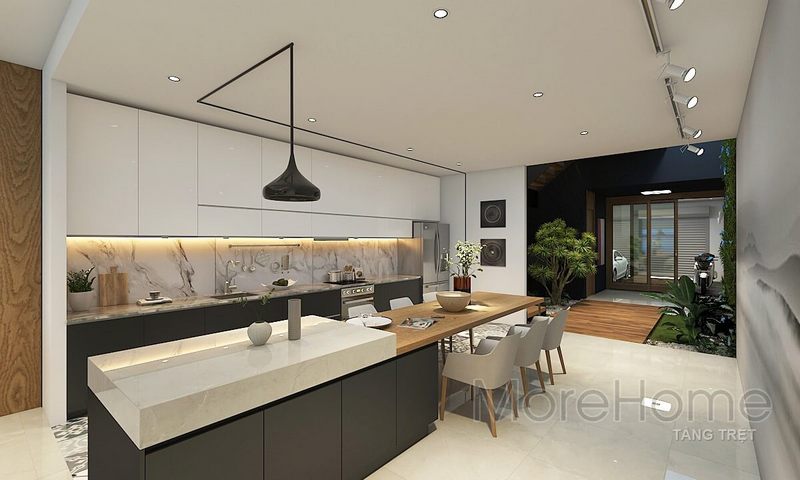 Bộ bàn ăn gỗ tự nhiên đẹpsang trọng với ghế ăn bọc da cao cấp cho không gian bếp ấm cúng