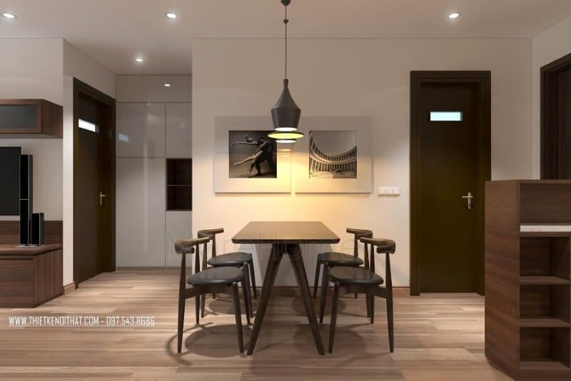 Bộ bàn ăn hiện đại 4 chỗ nhỏ gọn với tone màu gỗ tự nhiên ăn khớp hoàn toàn với tone màu gia chủ lựa chọn trong không gian chức năng khác vì vậy mang đến một sự gắn kết chặt chẽ cho không gian