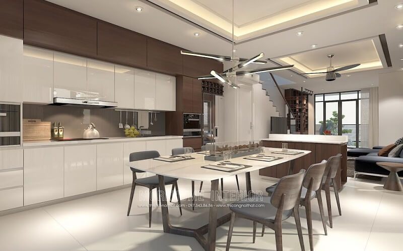 Mẫu bàn ăn gỗ tự nhiên mang vẻ đẹp sang trọng cho gia chủ