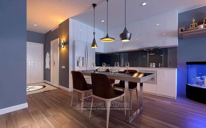 Mẫu bàn ăn đep với thiết kế chân sắt,kiểu dáng nhỏ gọn ấn tượng được nhiều gia chủ yêu thích